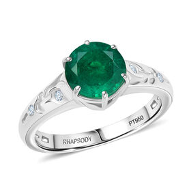 RHAPSODY AAAA Kagem sambischer Smaragd und VS Diamant Ring in 950 Platin - 2,13 ct.