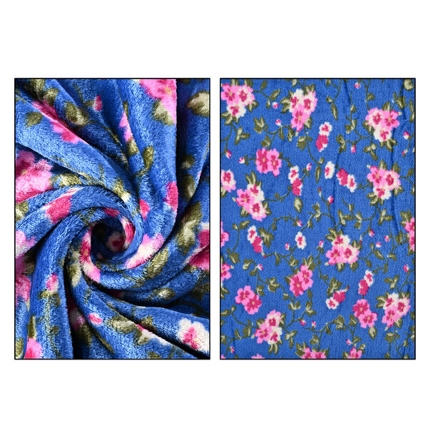 LIVMORE Flanell Decke, 150 x 220 cm, Pink Blau image number 7