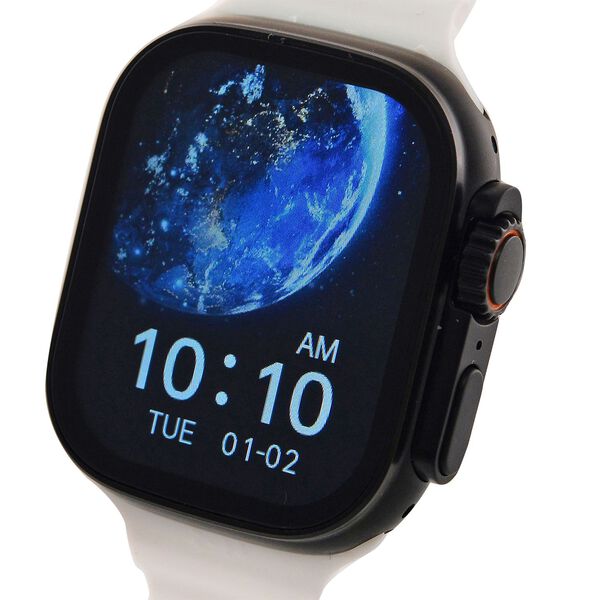 I20 Ultra 2 Max Suit - 10-in-1 Smartwatch-Komplettset mit Smartwatch, Gold-Drehkrone, Kopfhörern, Displayschutz, Ladekabel und 7 Wechselarmbändern, Schwarz image number 3