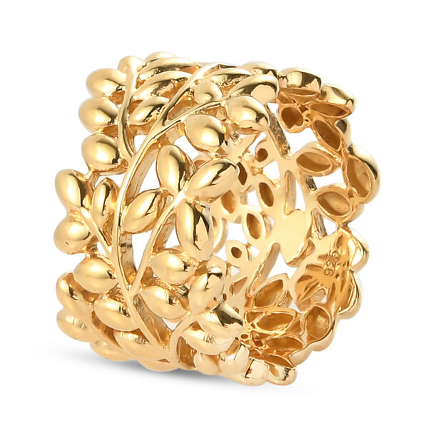 ALLORO vergoldeter Silber-Ring mit Blattmotiven image number 5