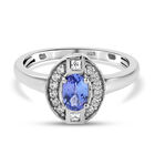 Tansanit und Zirkon Ring 925 Silber platiniert  ca. 0,70 ct image number 0