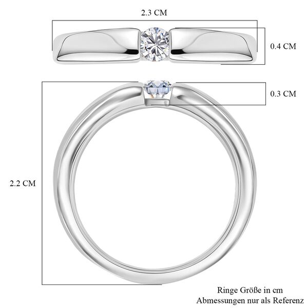 Moissanit Ring 925 Silber platiniert (Gr&ouml;&szlig;e 20.00) ca. 0,16 ct image number 7