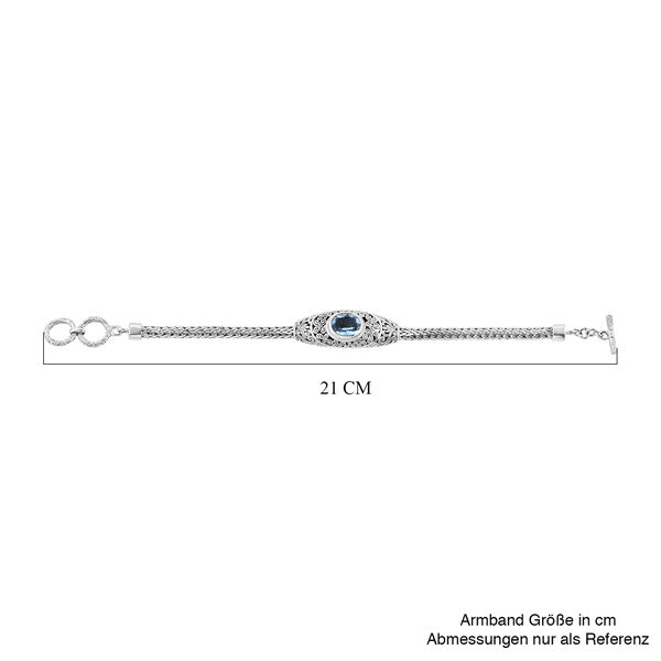 Royal Bali Kollektion - Himmelblaues Topas Armband, 20cm - 6,33 ct. image number 6