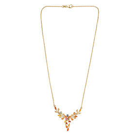 D'Joy AA mehrfarbige Saphir und Moissanit 45cm Halskette - 3,11 ct.