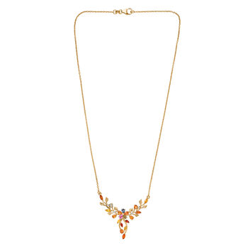 D'Joy AA mehrfarbige Saphir und Moissanit 45cm Halskette - 3,11 ct.