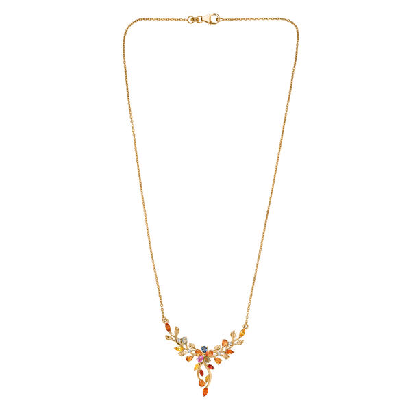 D'Joy AA mehrfarbige Saphir und Moissanit 45cm Halskette - 3,11 ct. image number 3