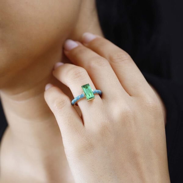 Smaragd Triplett Quarz Ring - 1,84 ct. image number 3