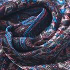 Bedruckter Schal aus 100% Seidensatin, Pfirsich und blau image number 5