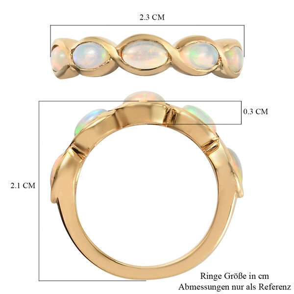 Nat&uuml;rlicher &Auml;thiopischer Opal 5 Stein Ring 925 Silber vergoldet  ca. 0,80 ct image number 7