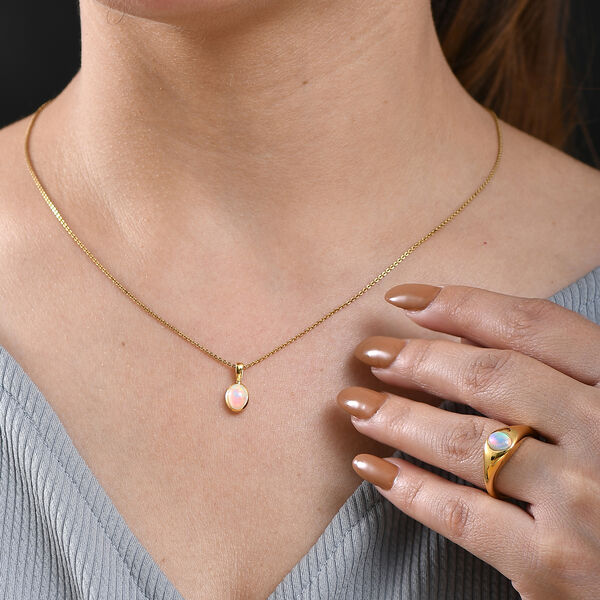 AA nat&uuml;rliches, &auml;thiopisches Welo Opal-Schmuckset, 925 Silber vergoldet - 1,89 ct. image number 3