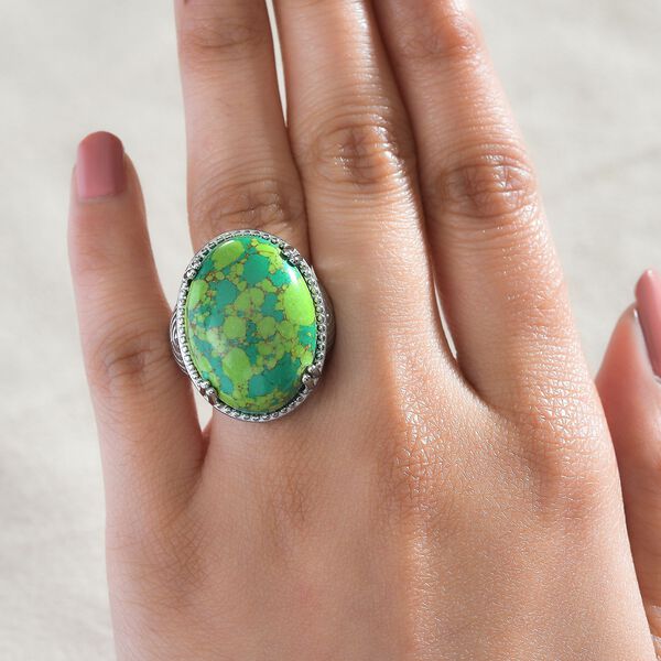Gr&uuml;ner T&uuml;rkis Ring - 22,58 ct. image number 2