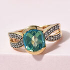 Pfau Triplett Quarz und Zirkon-Ring, 925 Silber Gelbgold Vermeil  ca. 2,99 ct image number 1