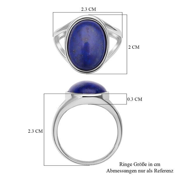 Lapislazuli-Ring, reiner Edelstahl  ca. 10,00 ct image number 7