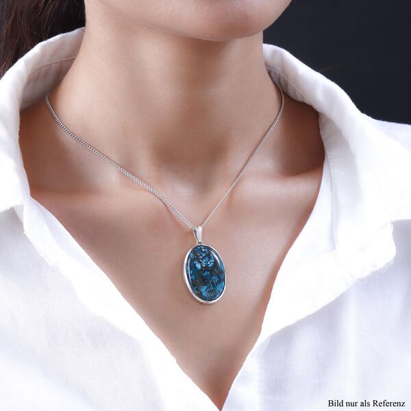 Nat&uuml;rlicher Tafelberg Shadowkite Anh&auml;nger mit Kette, 925 Silber platiniert ca. 32.11 ct image number 2