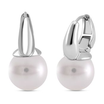 Wei&szlig;e Muschelkernperle Ohrringe