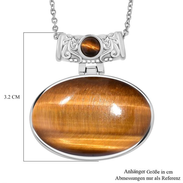 Tigerauge Schmuckset Edelstahl ca. 80.50 ct image number 7