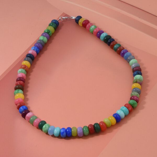 Mehrfarbige Achat 45cm Halskette und 19cm Armband image number 2