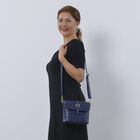 Crossbody Tasche aus 100% echtem Leder mit RFID Schutz, Größe 20x9,5x18 cm, Blau image number 1