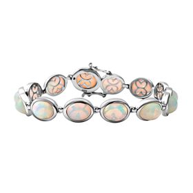 AA natürliches, äthiopisches Welo Opal-Armband in Silber, 18,30 ct.