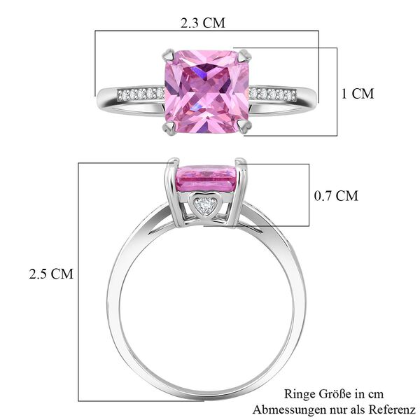 LUSTRO STELLA - Rosa Zirkonia, Wei&szlig;er Zirkonia Ring 925 Silber rhodiniert (Gr&ouml;&szlig;e 18.00) image number 6