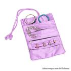 Eleganter Schmuckorganizer aus Satin mit Stickerei und 5 Premium-Poliertüchern, 20 x 9 cm, Lavendel