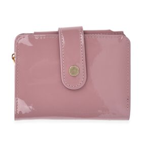 Jacquard-Schal aus Viskose und Geldb&ouml;rse aus PU-Leder mit RFID-Schutz Rosa