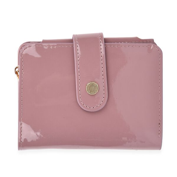 Jacquard-Schal aus Viskose und Geldbörse aus PU-Leder mit RFID-Schutz Rosa image number 1