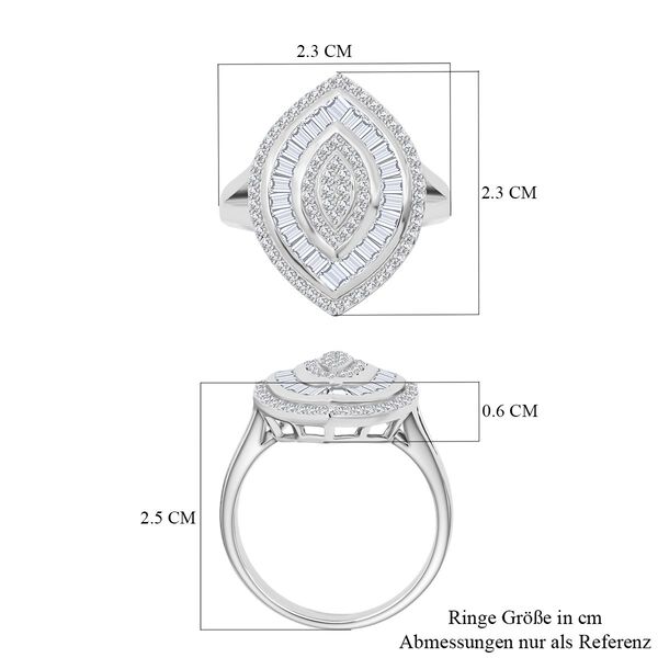 LUSTRO STELLA wei&szlig;er Zirkonia Cluster Halo Ring image number 6