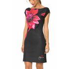 DESIGUAL, Ärmelloses, körperbetontes Kleid mit rosa Blumendruck, Schwarz, Größe- 38 image number 2