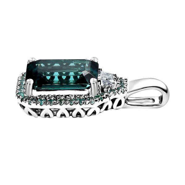 RHAPSODY AAAA Pirineu Lagoon Tourmaline, Paraiba Turmalin und VS-EF Diamant Anhänger mit 45cm Kette in 950 Platin - 4,98 ct. image number 3