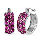 Roter Zirkonia Ohrringe  Edelstahl ca. 6.62 ct