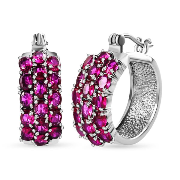 Roter Zirkonia Ohrringe  Edelstahl ca. 6.62 ct