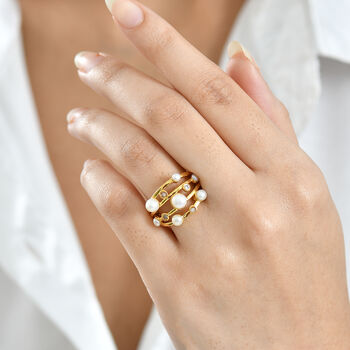 EVER TRUE S&uuml;&szlig;wasser Perle (5-5.5 mm) Ring Nickelfreies Messing (Gr&ouml;&szlig;e 18.00), Goldfarben