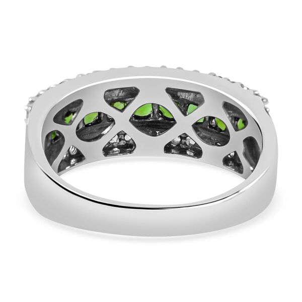 AAA Nat&uuml;rlicher Chromdiopsid, Wei&szlig;er Zirkon Ring, 925 Silber rhodiniert, (Gr&ouml;&szlig;e 17.00) ca. 1.69 ct image number 3