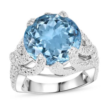 Himmelblauer Topas Ring Messing (Gr&ouml;&szlig;e 19.00) ca. 12,55 ct