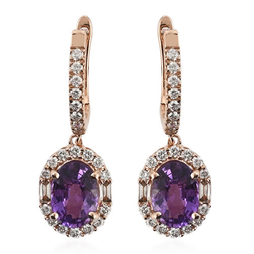 ILIANA AAA lila Saphir und SI G-H Diamant-Ohrhänger - 2,35 ct. image number 0