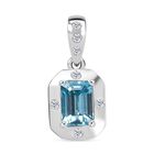 D'Joy AAA Blauer Zirkon, Weißer Zirkon Anhänger 925 Silber rhodiniert ca. 1.35 ct