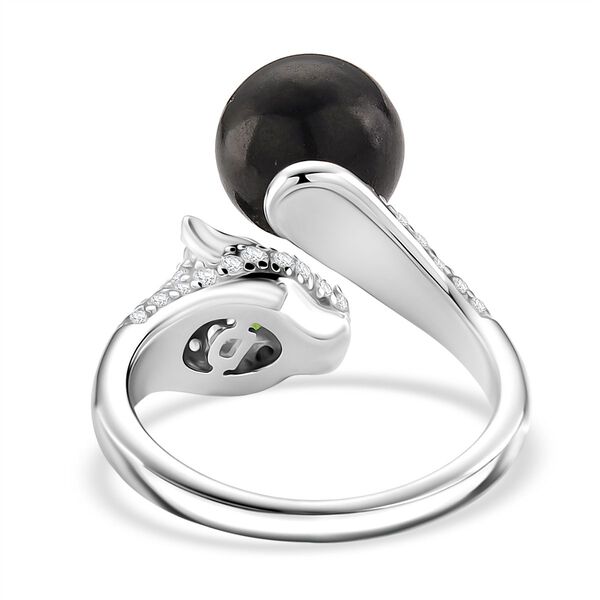 D'Joy Shungit, natürlicher Chromdiopsid und Zirkon Ring - 6,96 ct. image number 5