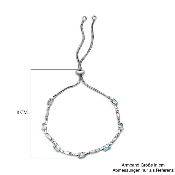 Verstellbares, himmelblaues Topas-Armband, ca. 26.75 cm, Edelstahl, ca. 3,98 ct image number 5