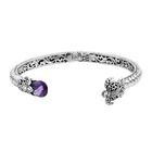 Royal Bali - Afrikanischer Amethyst Armreif, ca. 19 cm, 925 Silber ca. 7.00 ct