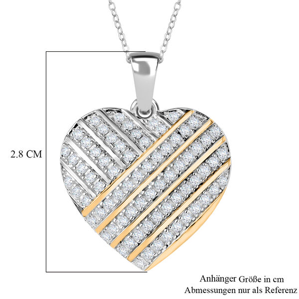Zweifarbiger Moissanit Herz Anhänger mit 50cm Kette - 0,65 ct. image number 6