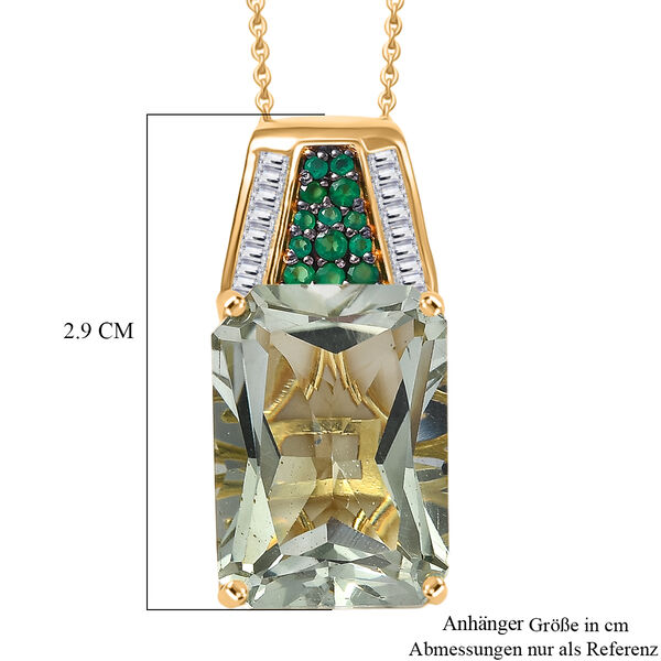 D'Joy Prasiolith, Verde Onyx und Moissanit Anh&auml;nger mit 50cm Kette - 17,84 ct. image number 6