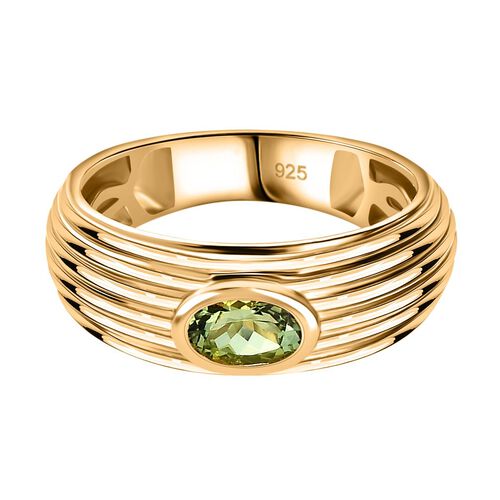 AA Calabar-Turmalin Ring, 925 Silber Gelbgold Vermeil (Größe 21.00) ca. 0.45 ct image number 0