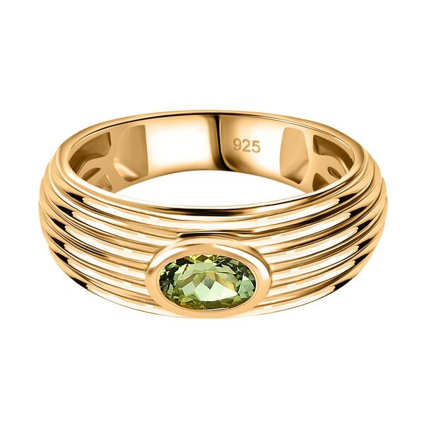 AA Calabar-Turmalin Ring, 925 Silber Gelbgold Vermeil (Gr&ouml;&szlig;e 21.00) ca. 0.45 ct