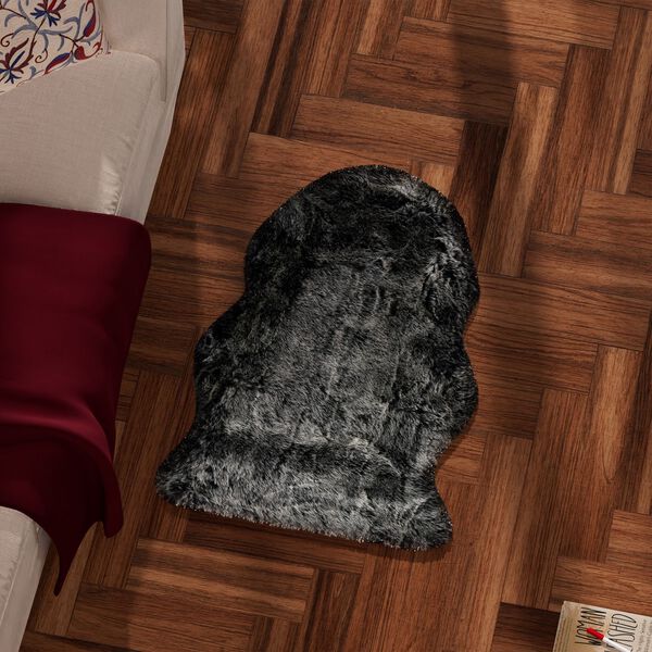 Luxury Edition: Wolkenweicher Kunstfell-Teppich, Schwarz image number 3