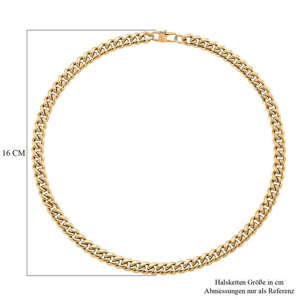 DESIGNER INSPIRIERT Panzer 316L Edelstahl Halskette ca. 45 cm ca. 55,70g, Goldfarben image number 6