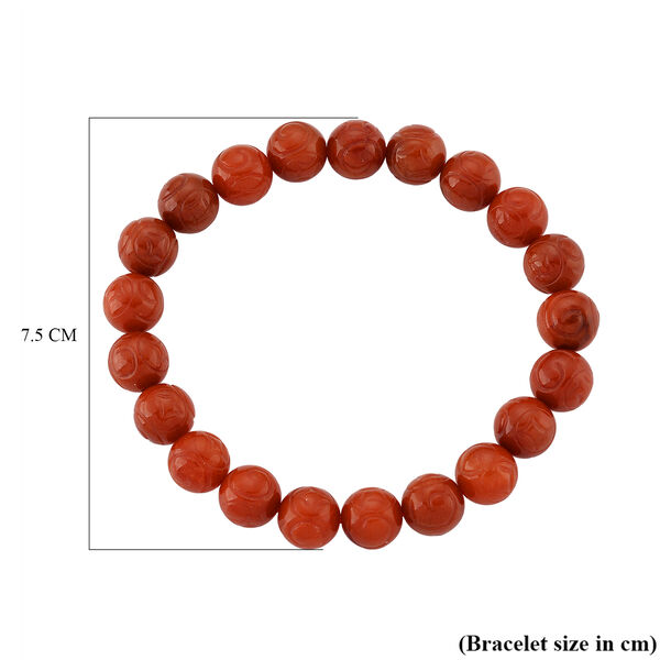 Flexibles rotes Jade Armband - 150 ct. image number 4