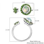 Natürlicher, äthiopischer Welo Opal und natürlicher Chromdiopsid-Ring, 925 Silber platiniert  ca. 0,96 ct image number 6