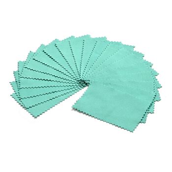 20 St&uuml;ck Anti-Anlauf-Silberpoliert&uuml;cher, 6,8x10,8 cm, Mintgr&uuml;n