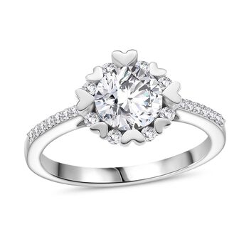 RADIANTA GRA zertifiziert Moissanit (D-VVS) Ring 925 Silber rhodiniert (Gr&ouml;&szlig;e 18.00) ca. 2.17 ct